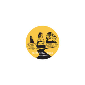 Sticker Vinyl Circle 12 Apostles Yellow/Black
