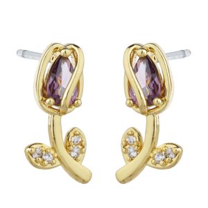 Earrings Tulip Purple