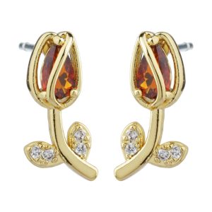 Earrings Tulip Red