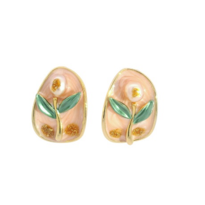 Earrings Tulip / Pearl Peach