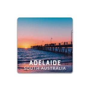 Ceramic Coaster Square Adelaide Glenelg Jetty Sunset
