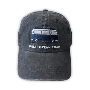 Cap Washed Cotton Kombi Great Ocean Road Black
