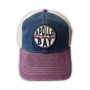 Cap Washed Cotton Truckers Apollo Bay Circle Navy / Burgundy
