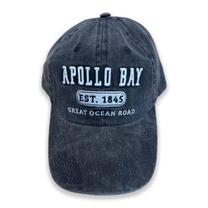 Cap Washed Cotton Apollo Bay EST 1845 Black
