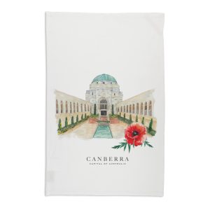 Tea Towel Organic Cotton White War Memorial Canberra Capital of Australia