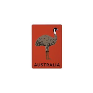 Ceramic Magnet Rectangle Art Emu