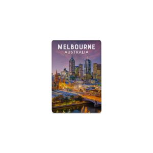 Ceramic Magnet Rectangle Melbourne Night