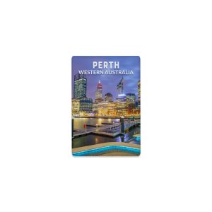 Ceramic Magnet Rectangle Perth Elizabeth Quay Night
