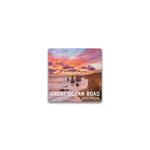 Ceramic Magnet Square Great Ocean Road Twelve Apostles Sunset