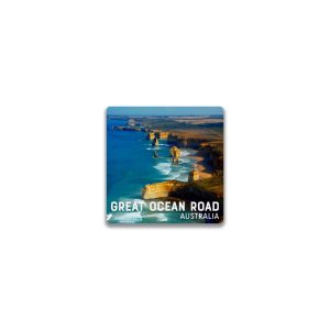 Ceramic Magnet Square Great Ocean Road Twelve Apostles Aerial