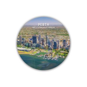 Ceramic Coaster Round Perth Aerial