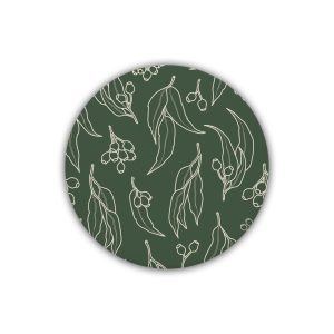 Ceramic Coaster Round Pattern Eucalyptus
