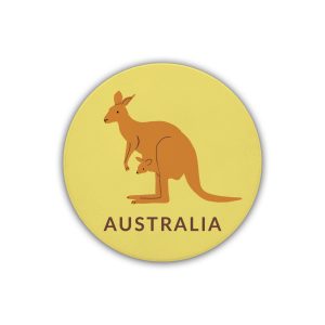 Ceramic Coaster Round Art Kangaroo