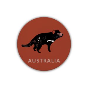 Ceramic Coaster Round Art Tasmanian Devil