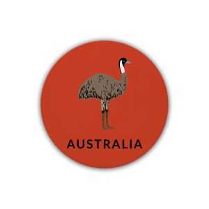 Ceramic Coaster Round Art Emu