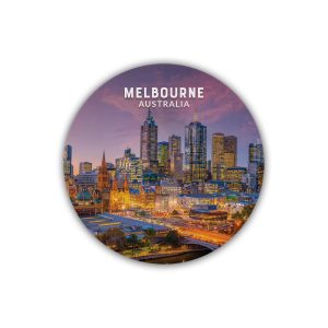 Ceramic Coaster Round Melbourne Night