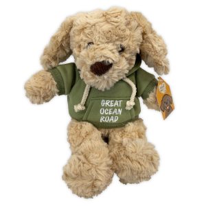 Soft Toy Dog 18cm Great Ocean Road Green Hoodie