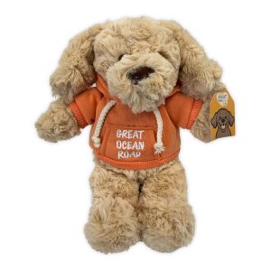 Soft Toy Dog 18cm Great Ocean Road Orange Hoodie