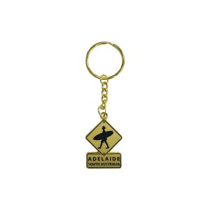 Keyring Enamel Adelaide Roadsign Surfer