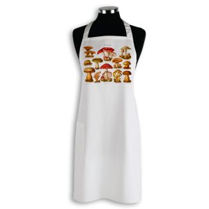 Apron Organic Cotton White Mushrooms