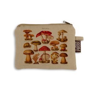 Purse Organic Cotton Beige Mushrooms