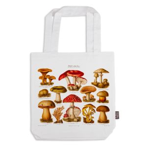 Tote Bag Organic Cotton White Mushrooms