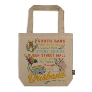 Tote Bag Organic Cotton Beige Brisbane Words