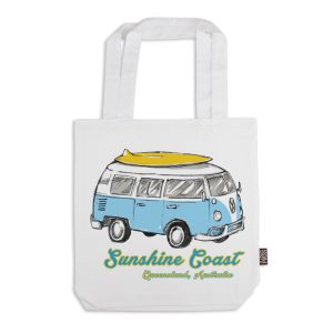 Tote Bag Organic Cotton White Sunshine Coast Side Kombi