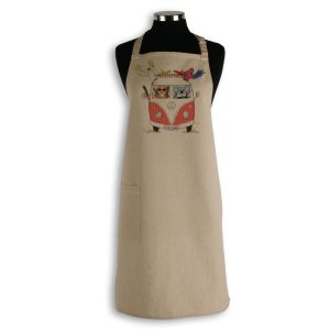 Apron Organic Cotton Beige Kombi Animals Brisbane