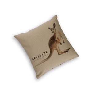 Cushion Cover Organic Cotton Beige Brisbane Kangaroo