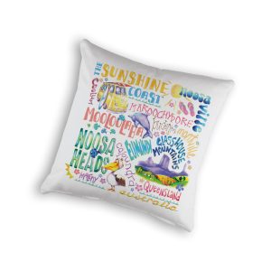 Cushion Cover Organic Cotton White Deborah Broughton Sunshine Coast Words