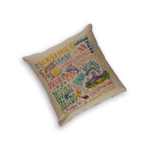 Cushion Cover Organic Cotton Beige Deborah Broughton Sunshine Coast Words
