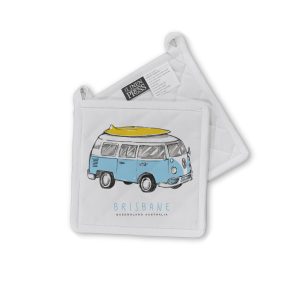 Pot Holder Organic Cotton White Side Kombi Brisbane