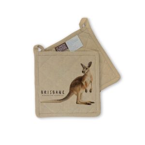 Pot Holder Organic Cotton Beige Brisbane Kangaroo