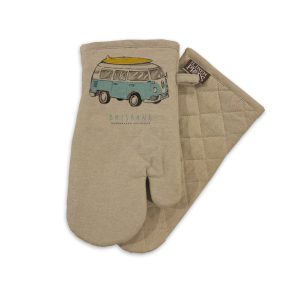 Oven Mitt Organic Cotton Beige Side Kombi Brisbane