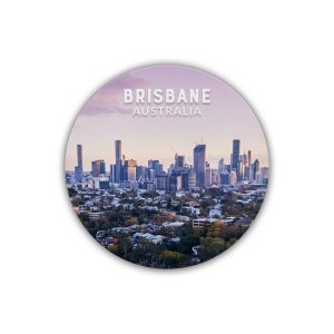 Ceramic Coaster Round Brisbane City Aerial
