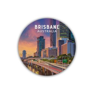 Ceramic Coaster Round Brisbane Sunset