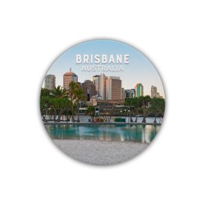 Ceramic Coaster Round Brisbane Streets Beach