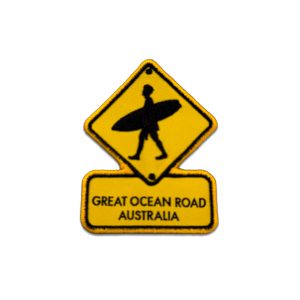 Embroidered Patch Great Ocean Road Roadsign Surfer