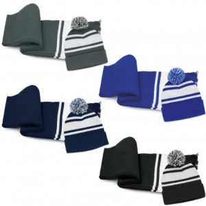 Commodore Scarf and Beanie with Pom Pom Set