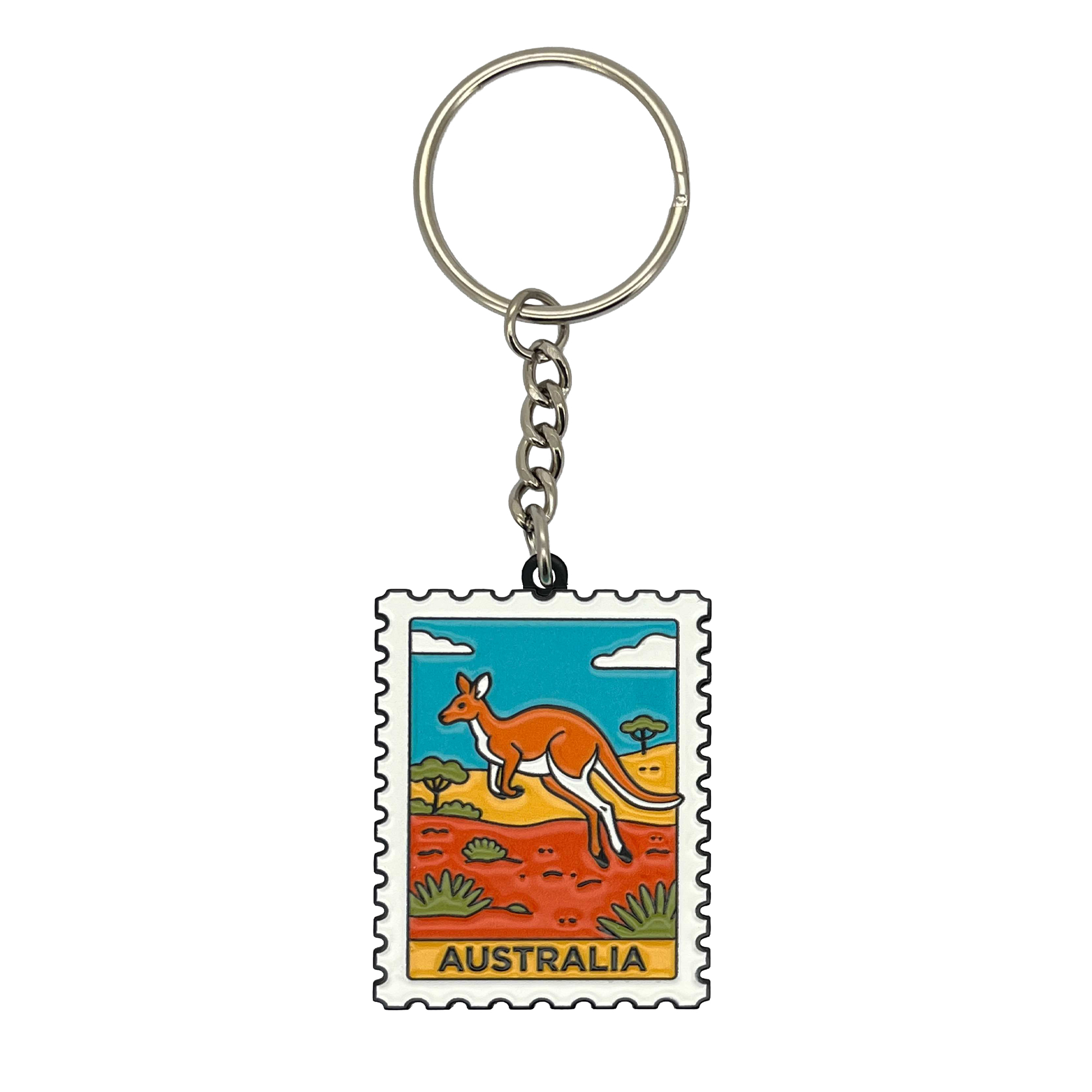 Keyring Enamel Stamp Kangaroo