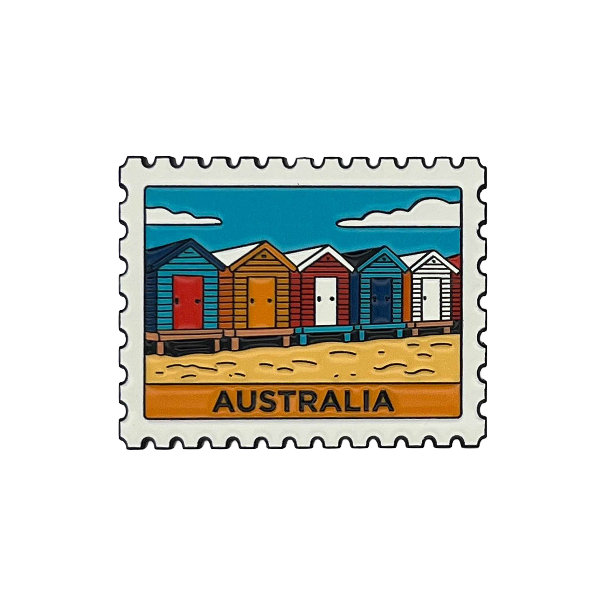 Magnet Enamel Stamp Beach Boxes